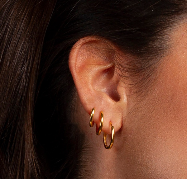 Gold-Plated Trio Hoops
